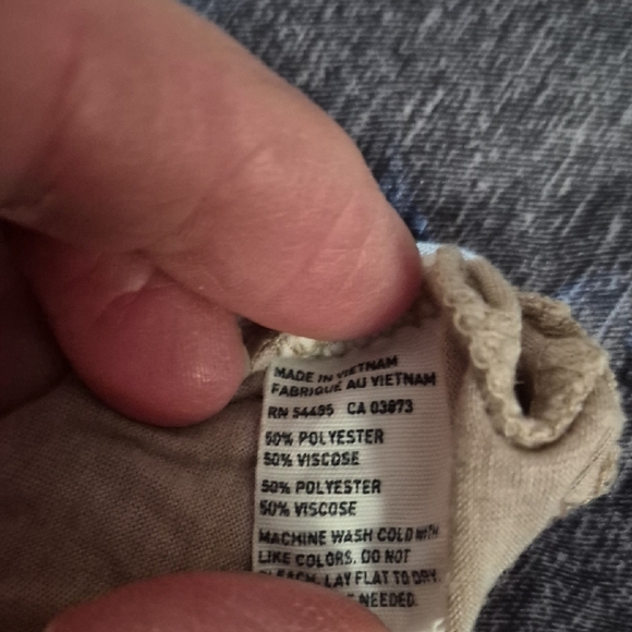 American Eagle Outfitters Tan 3/4 Length Sleeve Top Small - Picture 4 of 4